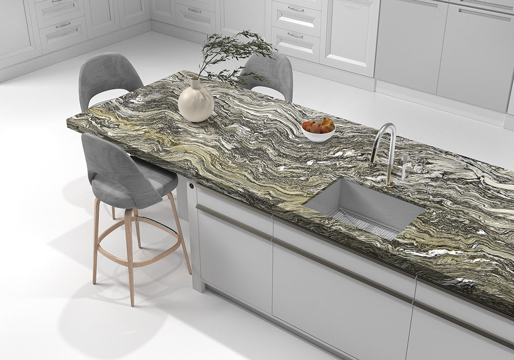 Avalanche Polished Marble Slab Random room scene 4