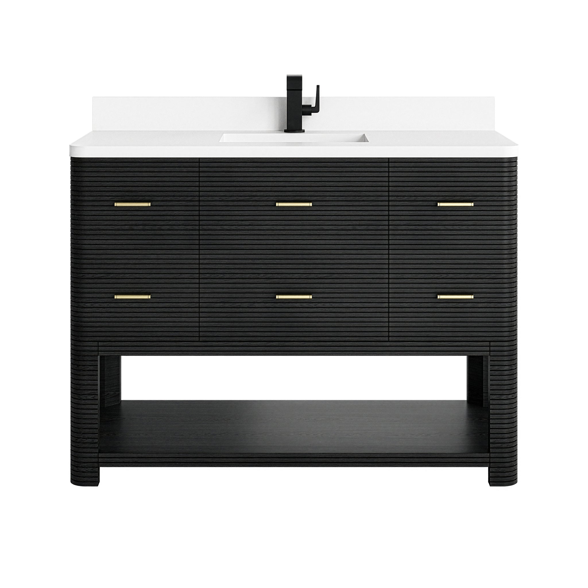 James Martin Lucian 48" Single Bathroom Vanity, Carbon Oak, view 20