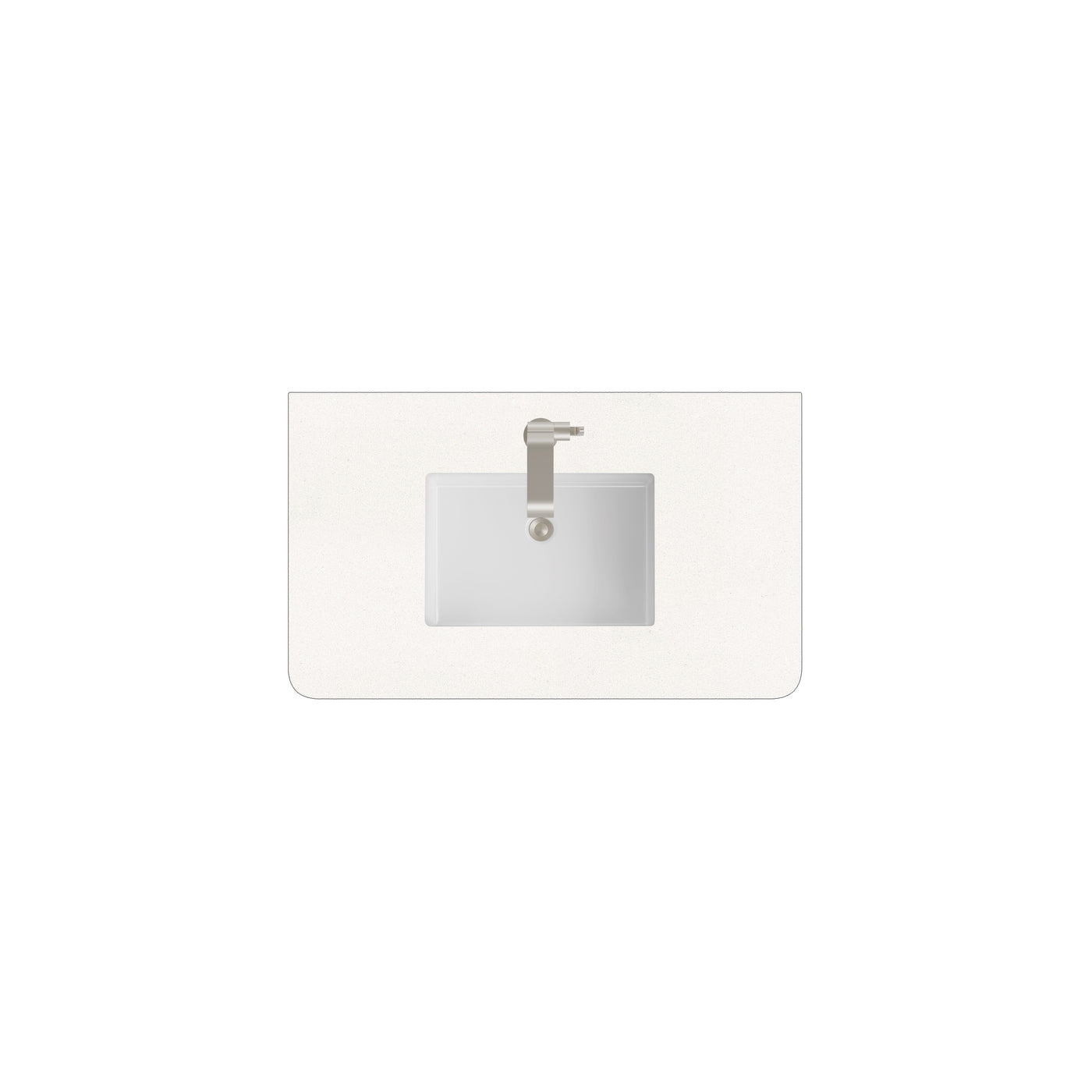 James Martin 36" Single Vanity Top with White Zeus (Radius Cut) countertop