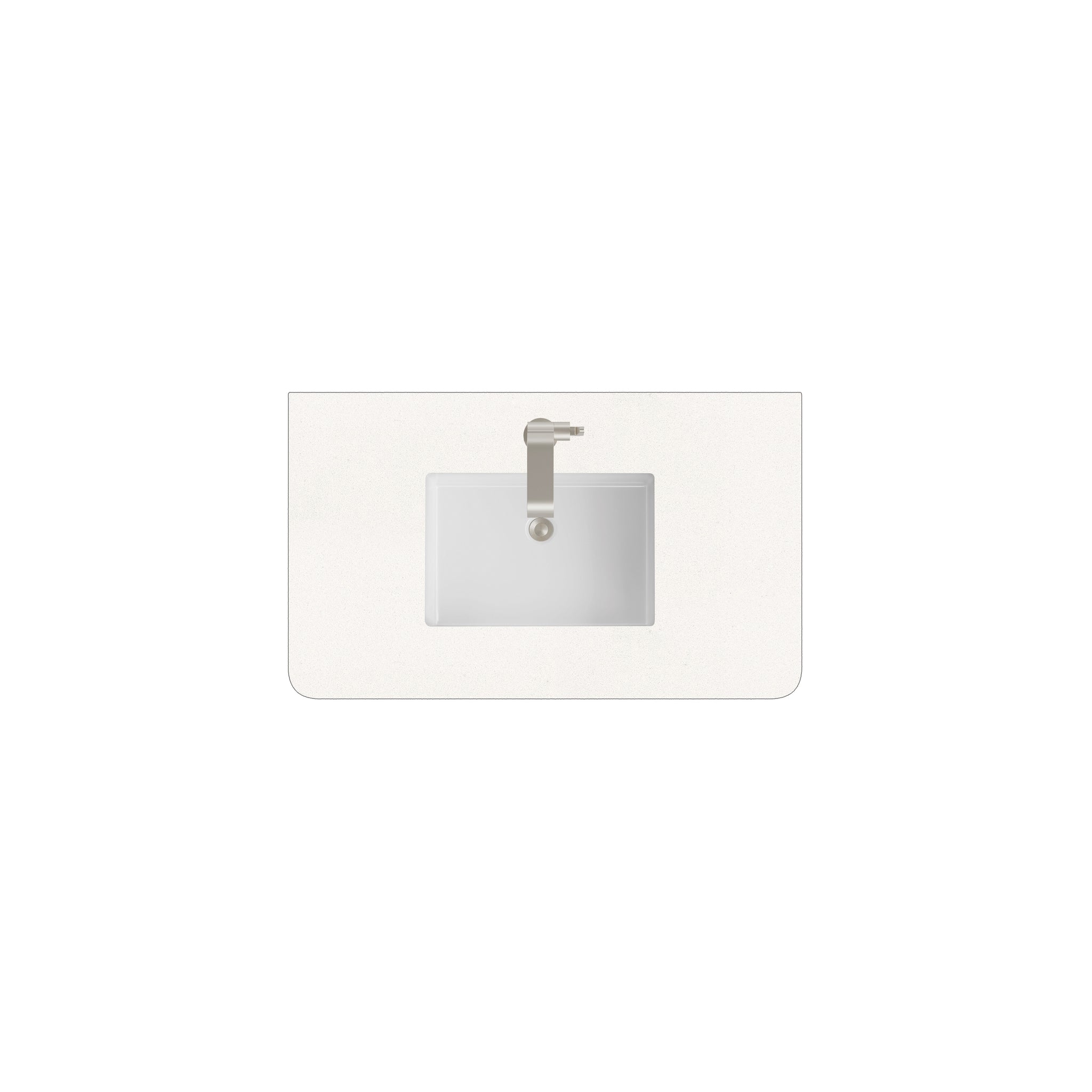 James Martin 36" Single Vanity Top with White Zeus (Radius Cut) countertop