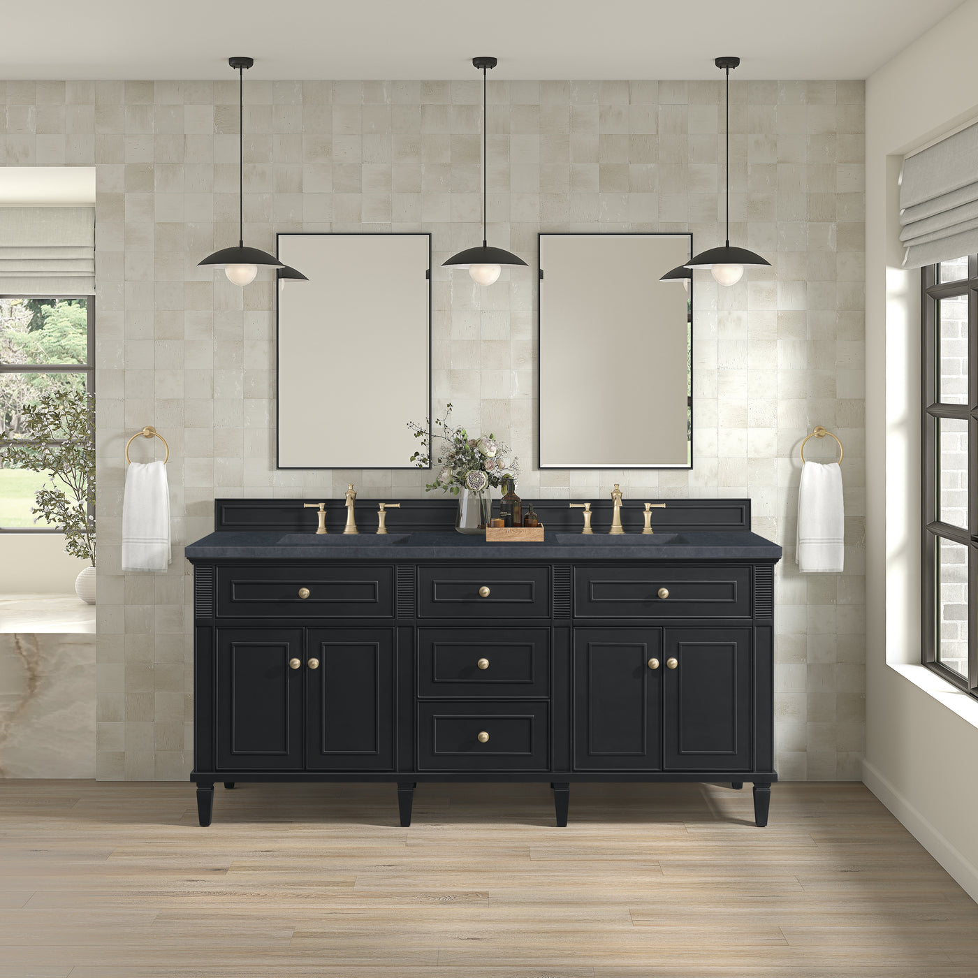 James Martin Lorelai 72" Double Bathroom Vanity, Black Onyx, view 39