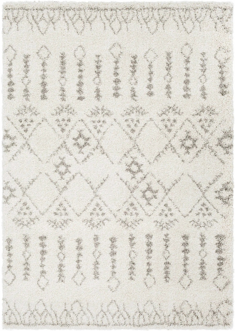 Aylett Beige Trellis Shag Rug - Clearance by Boutique Rugs