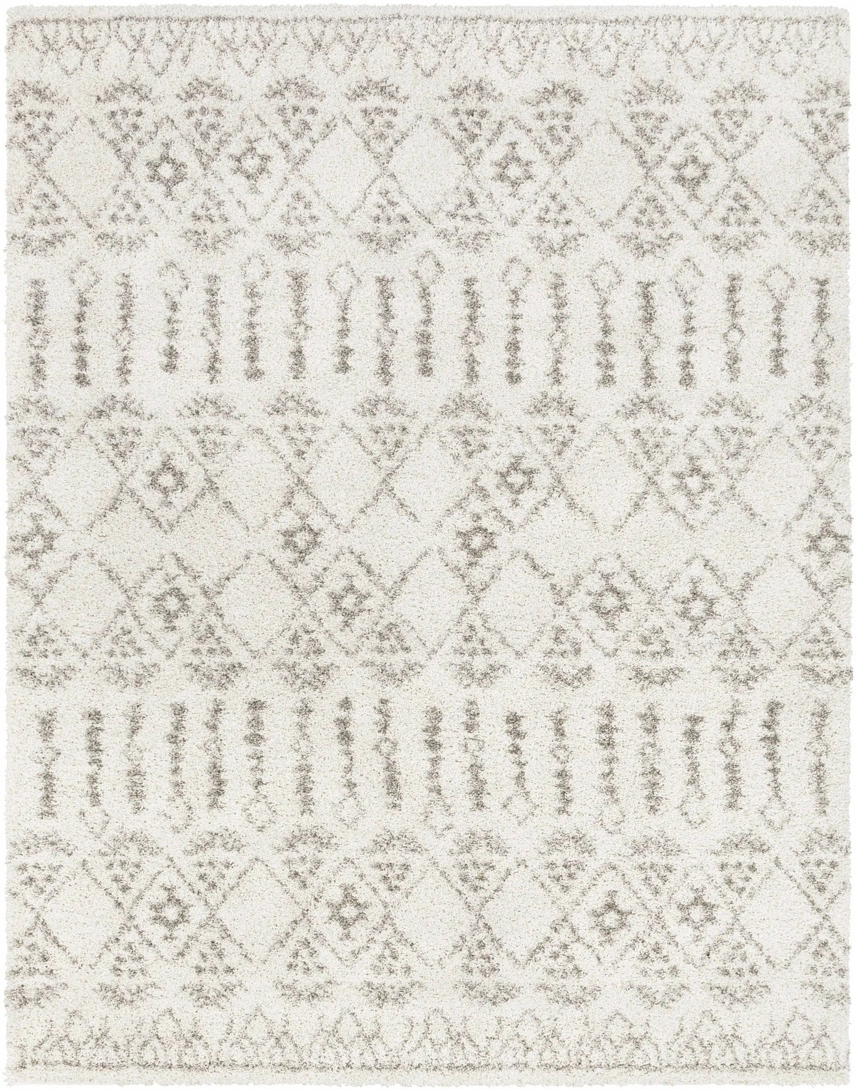 Aylett Beige Trellis Shag Rug - Clearance