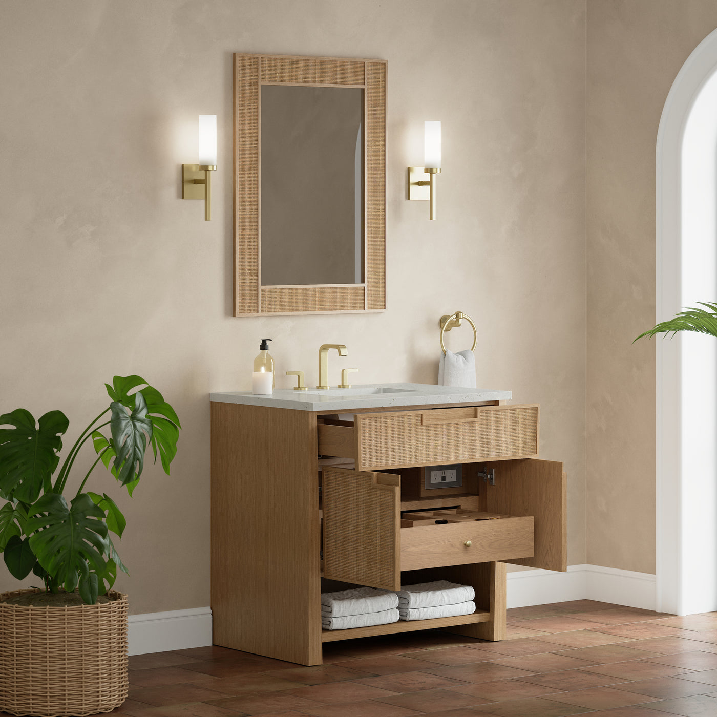 James Martin Solene 36" Single Bathroom Vanity, Seaside Oak, view 23