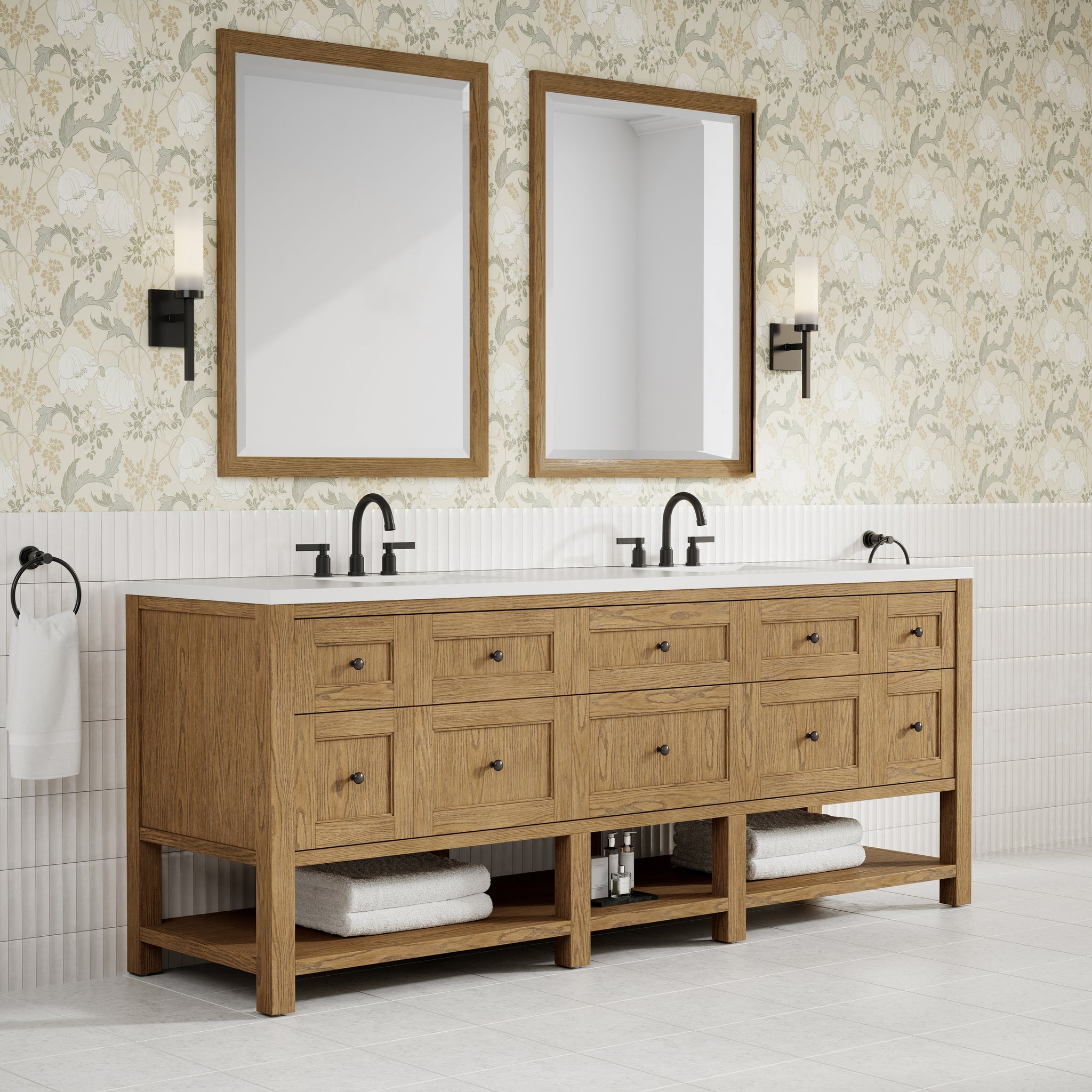 James Martin Breckenridge 84" Double Bathroom Vanity, Light Natural Oak, view 15
