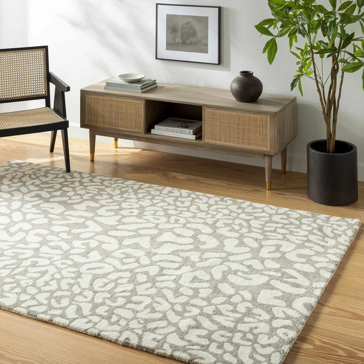 Azuka Leopard Print Area Rug - Clearance, installed in a room