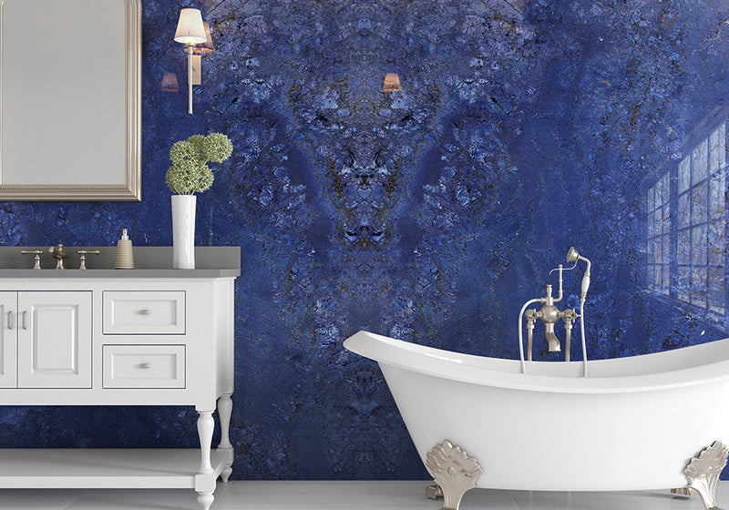 Azul Fiore Polished Granite Slab Random room scene