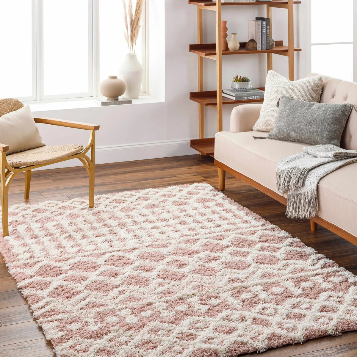 Azura Shag Area Rug, installed in a room