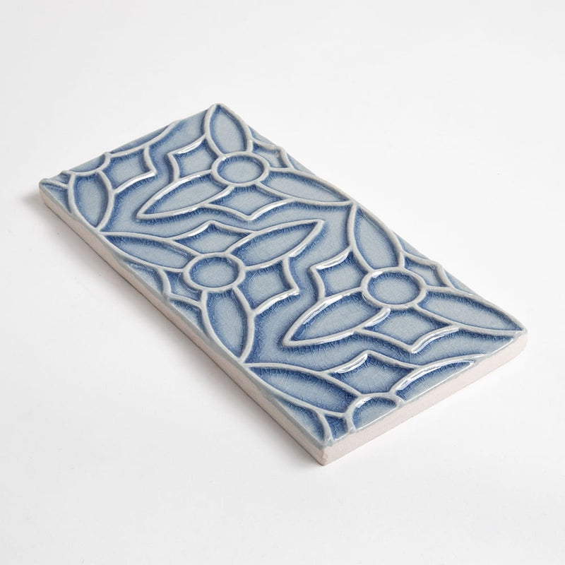 Azure Crackled Barcelona Ceramic Accent Tiles 4x8 Ceramic Crackled 4x8 Accent Tiles — 2