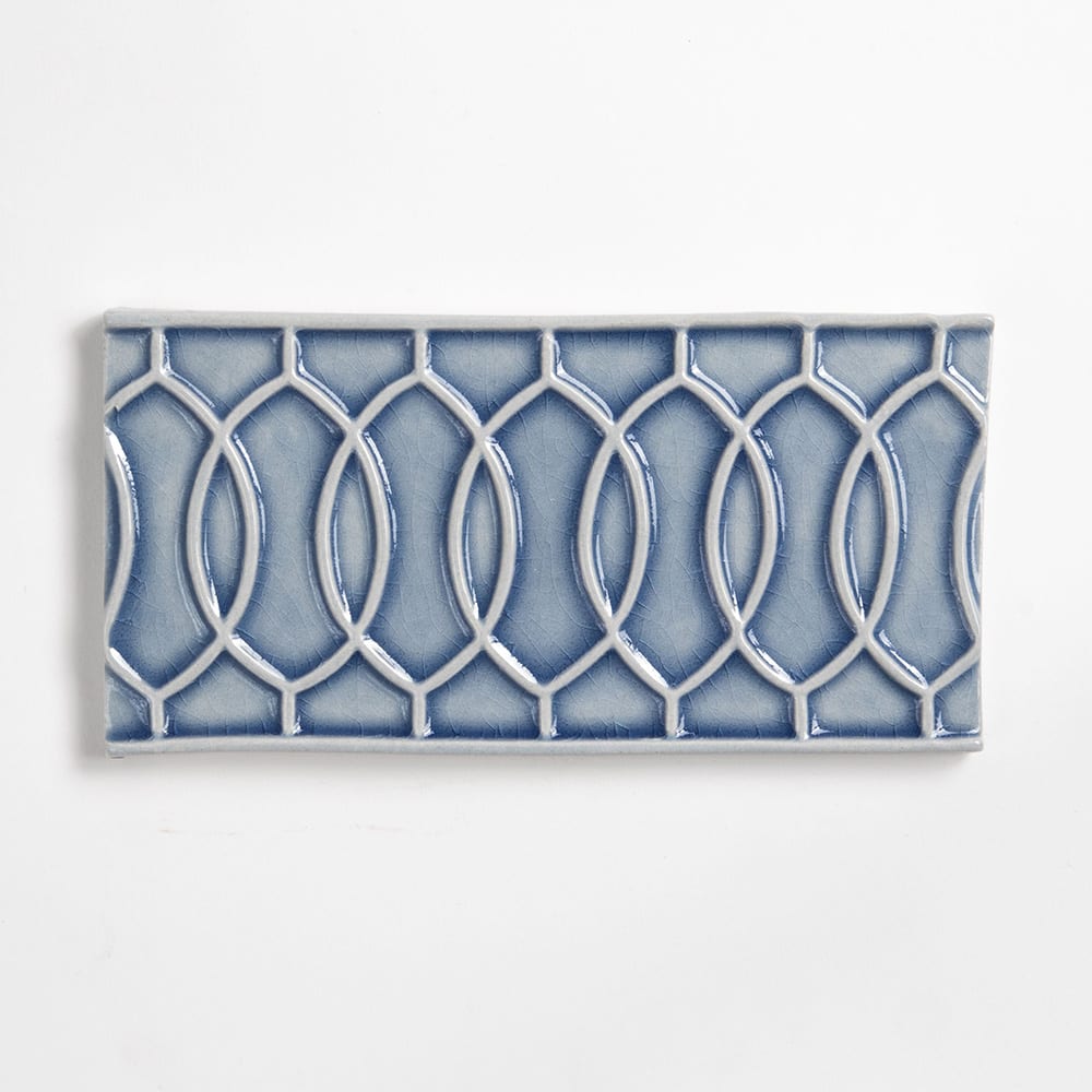 Azure Crackled Vienna Ceramic Accent Tiles 4x8 Ceramic Crackled 4x8 Accent Tiles — 3