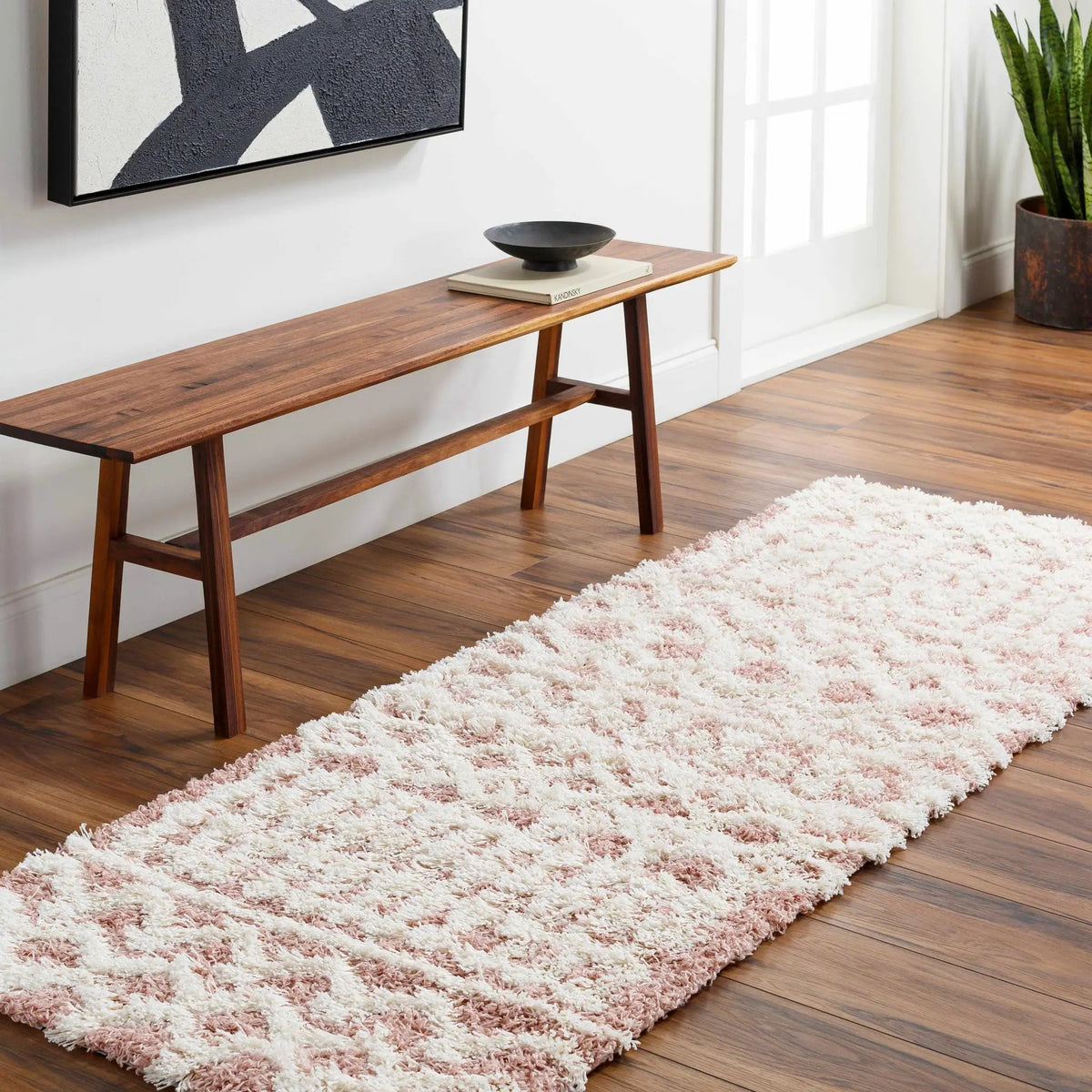 Azura Shag Area Rug, installed in a room 2