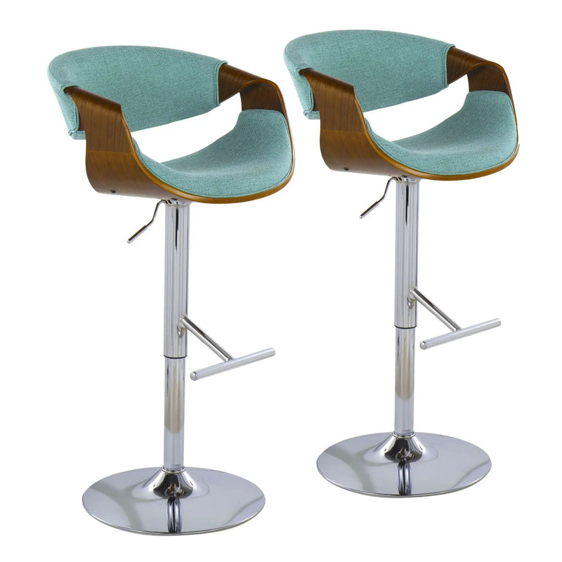 Curvo - Mid Century Modern Adjustable Barstool With Swivel With Straight T Footrest by Unique Piece Furniture