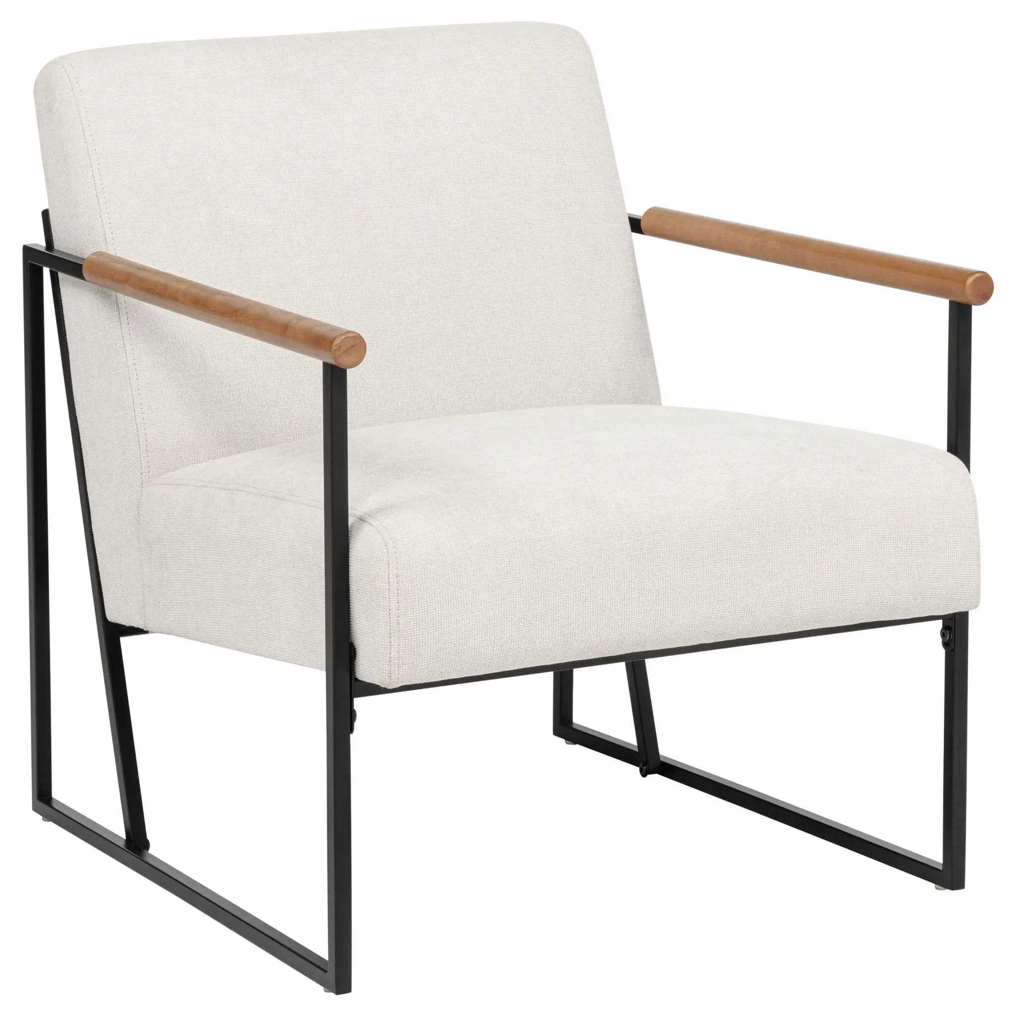 Monsen Fabric Upholstered Metal Frame Accent Chair Ivory by Unique Piece Furniture