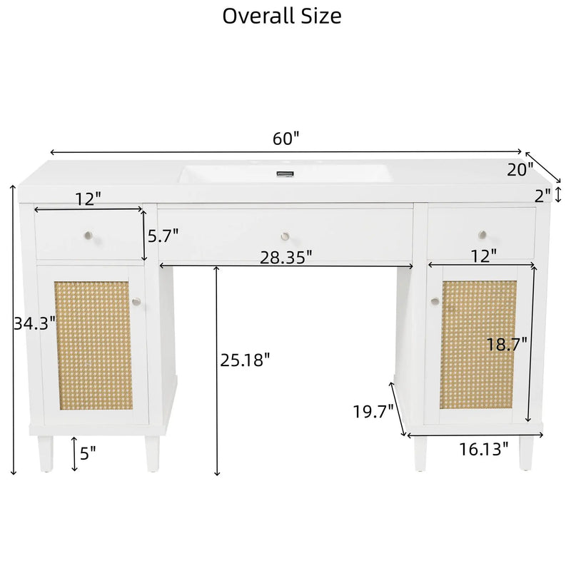 Bathroom Vanity With Sink, Spacious Storage Cabinet by HouseOfZazla