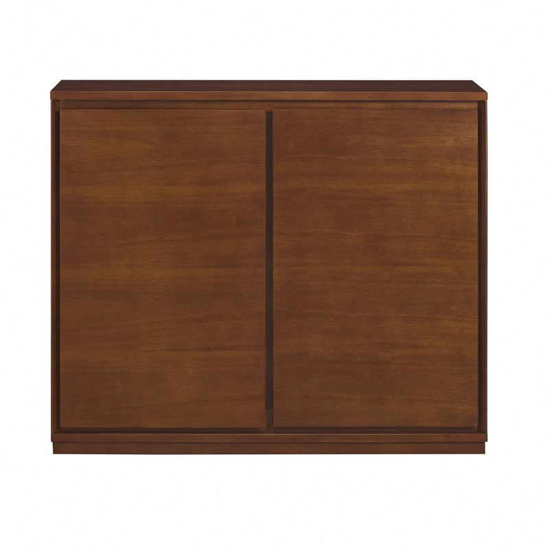 Sideboard, Buffet Cabinet With 2 Outlet Holes, Storage Cabinet For Entryway, Hallway, Living Room, Kitchen, Dining Room, Bedroom - Walnut by HouseOfZazla