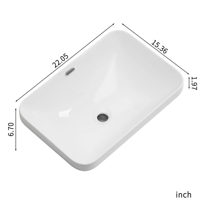 Undermount Bathroom Sink, Vessel Basin For Vanity Countertop - Milk White by HouseOfZazla