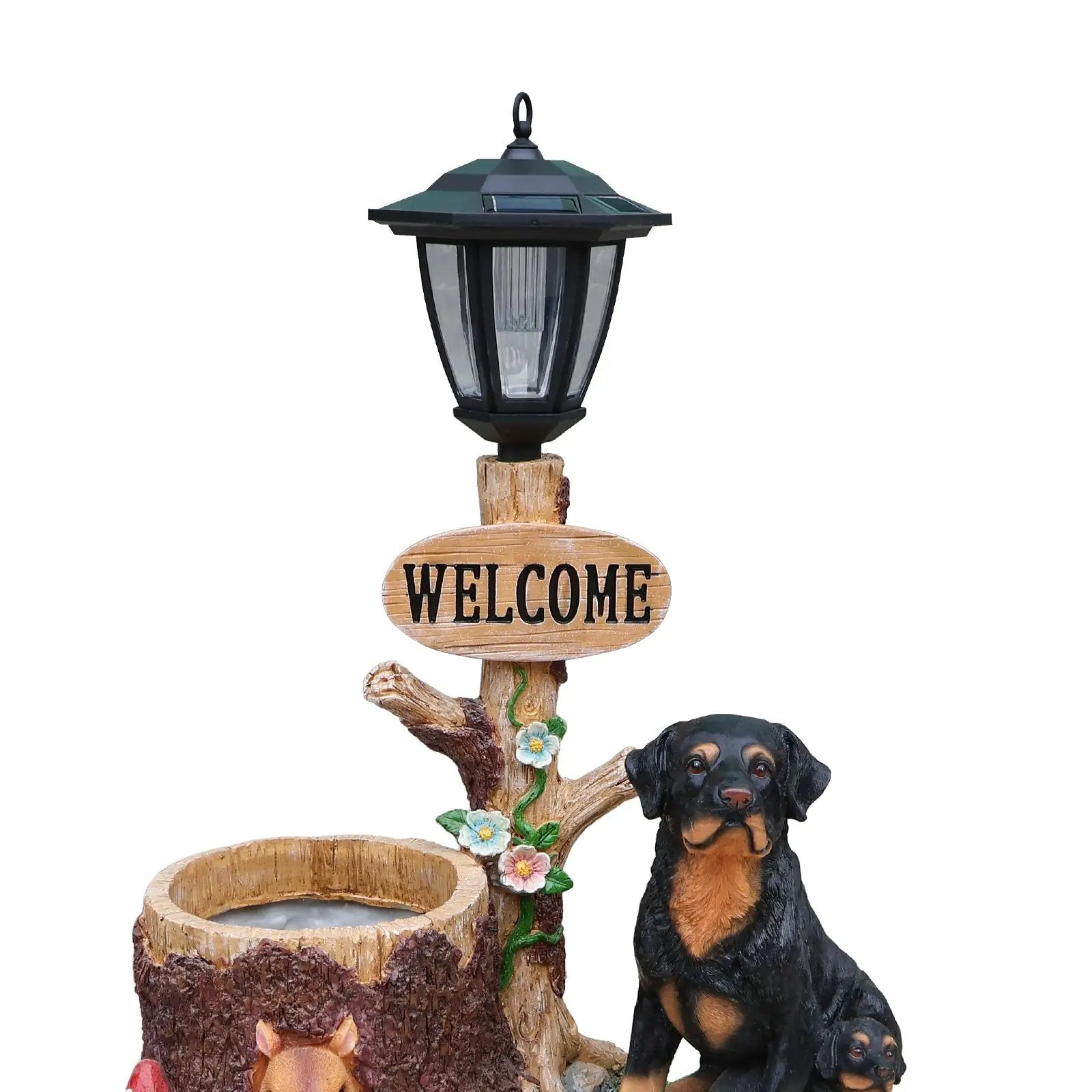 Rottweiler Dog Family Planter Statue by HouseOfZazla
