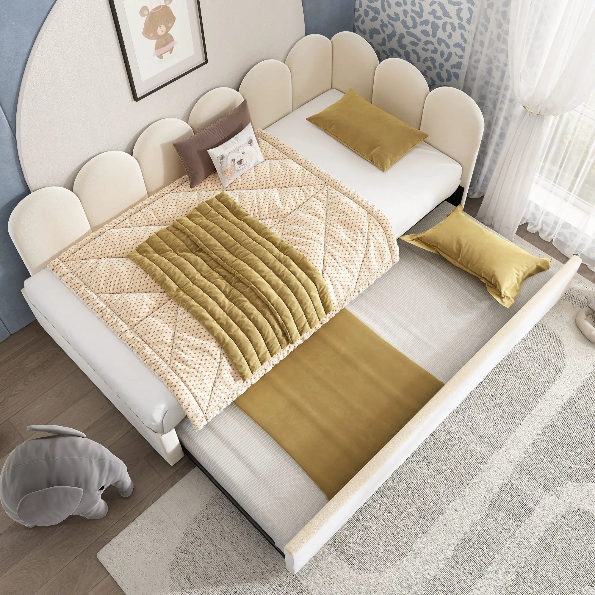Upholstered Daybed With Metal Slatted Base by HouseOfZazla