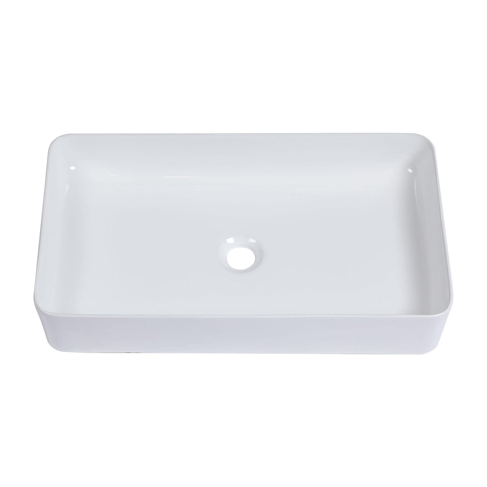 Modern Ceramic Rectangular Bathroom Vessel Sink With European Design by HouseOfZazla
