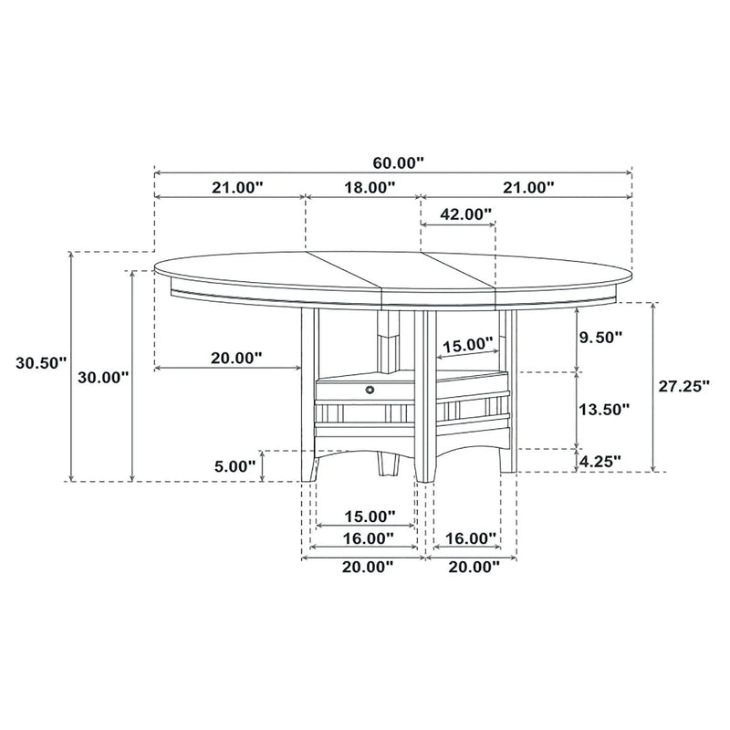 Lavon - Oval Extension Leaf Dining Table With Built In Storage - Gray