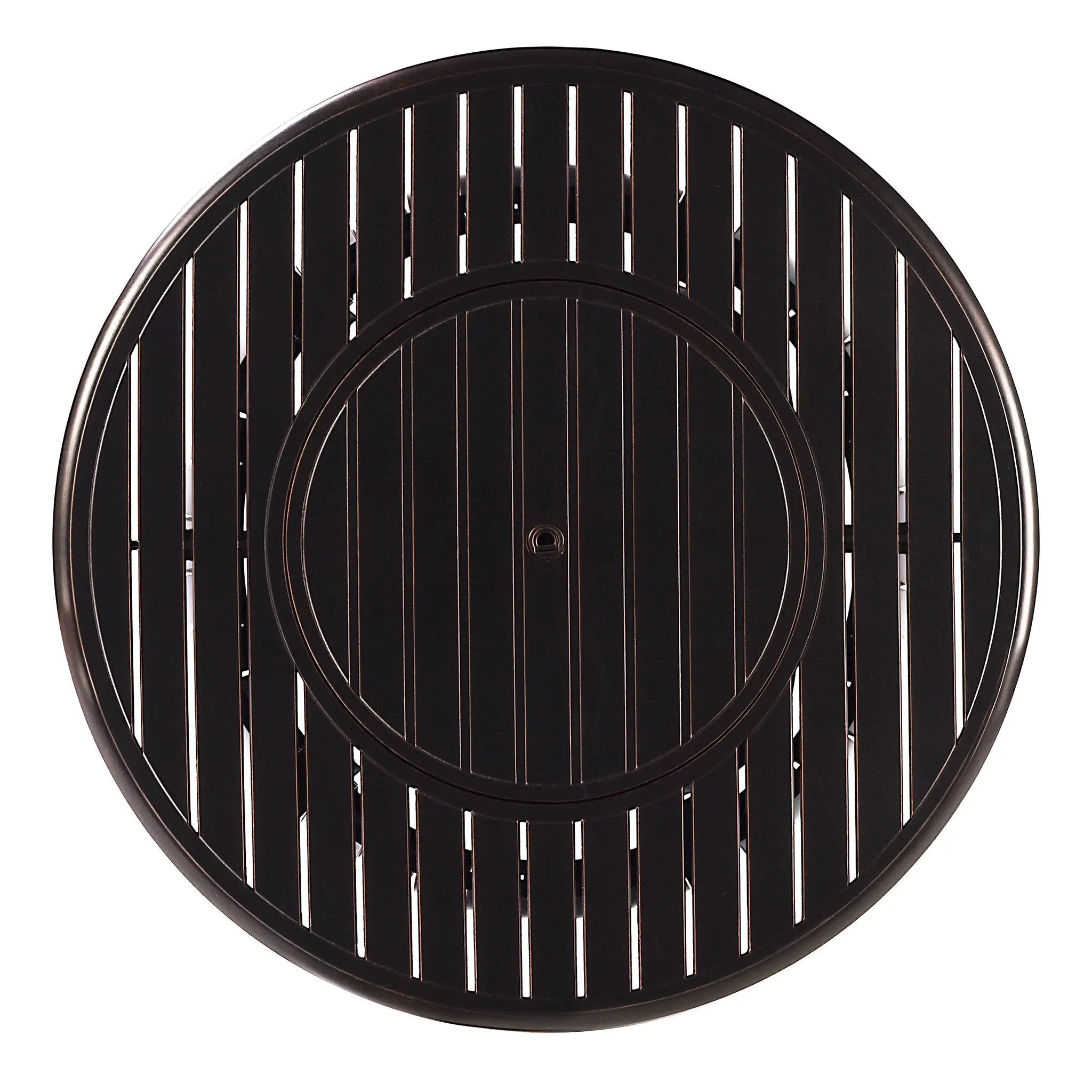 Black Aluminum Fire Table Set with Four Club Chairs by Sharicks