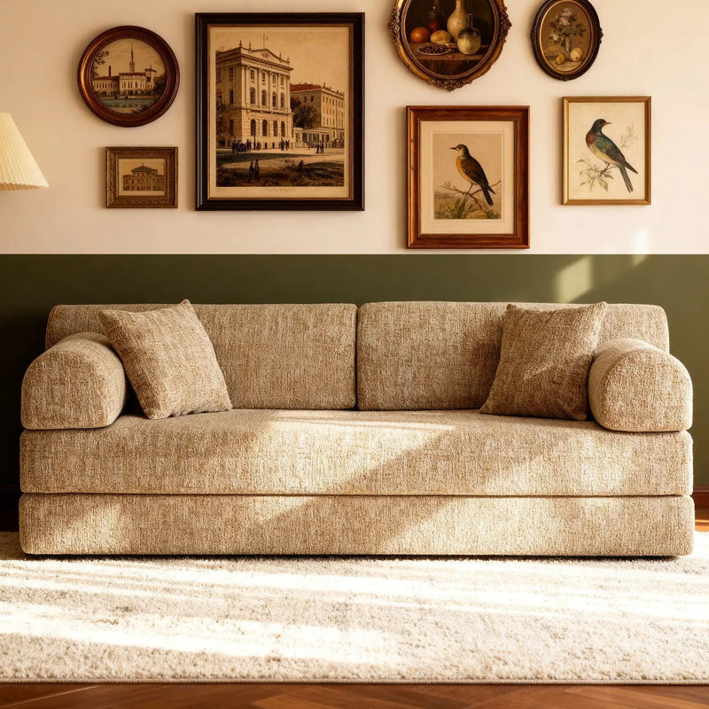 Modern 2 Tone Fabric Convertible Sleeper Sofa Bed by Unique Piece Furniture