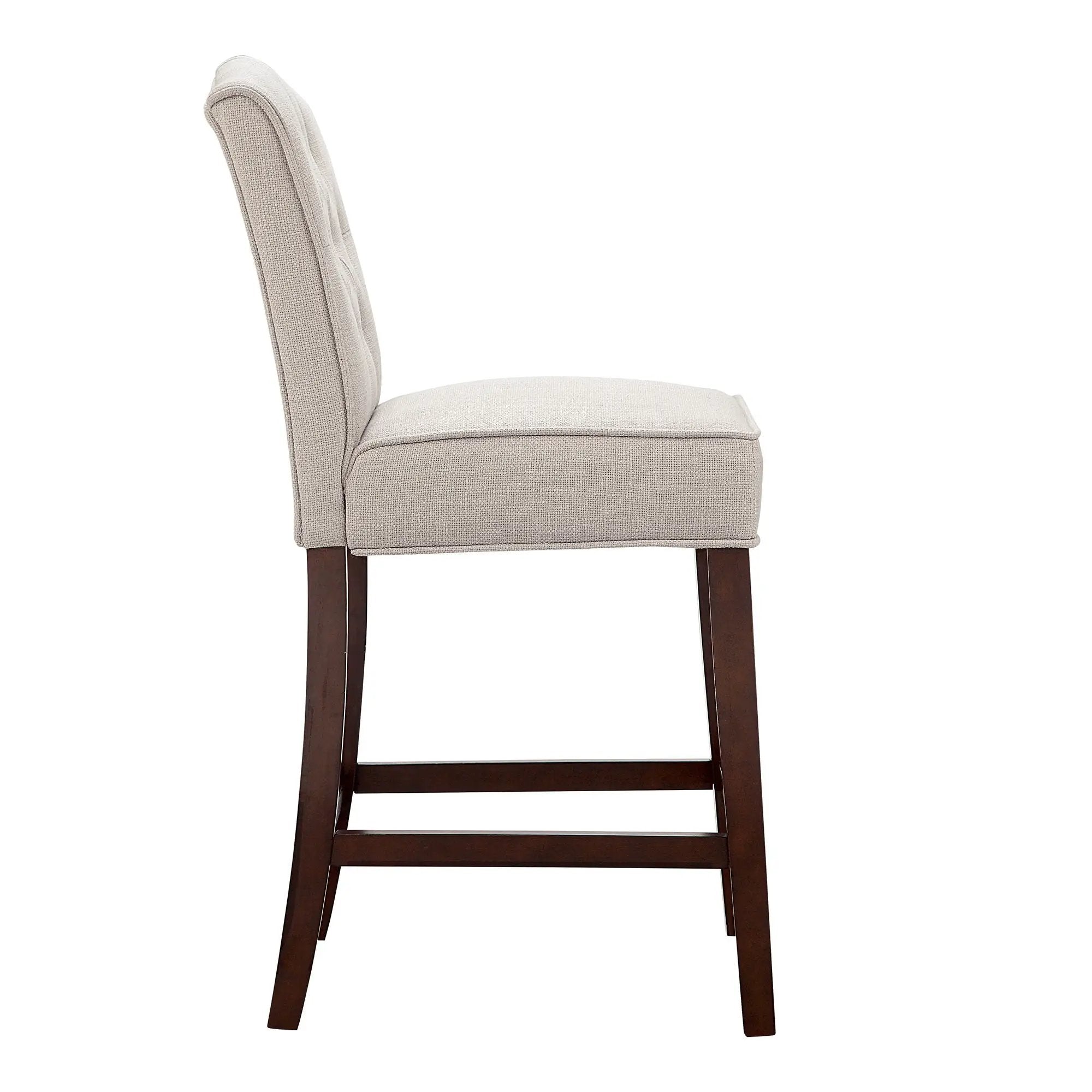 Tufted Counter Stool With Button Tufted Back - Tan by Unique Piece Furniture