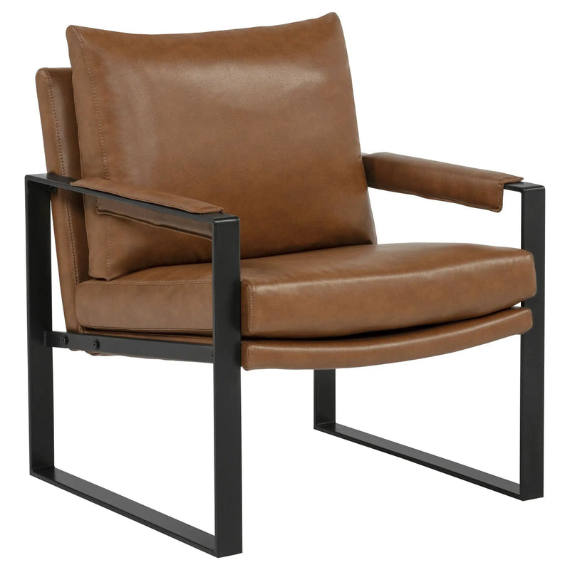 Rosalind Upholstered Track Arm Accent Chair Brown by Unique Piece Furniture