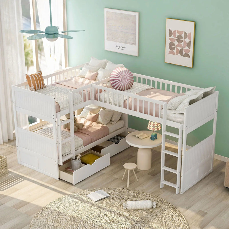 Bunk Bed With Loft And 2 Drawers by HouseOfZazla