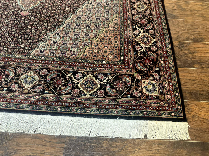 Sino Persian Rug 6x9, Herati Very Fine 400 KPSI, Black by Jewel Rugs
