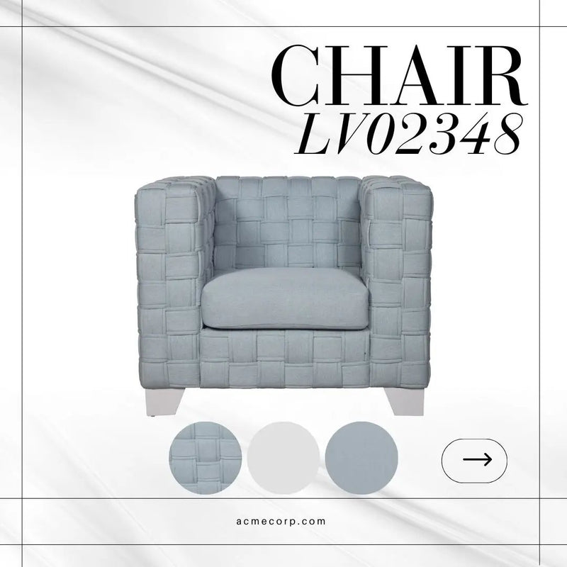 Saree Chenille Chair - Light Blue by HouseOfZazla