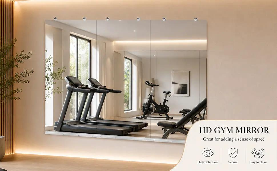 Gym Mirror 24x48 Inch - 3pcs Set by HouseOfZazla