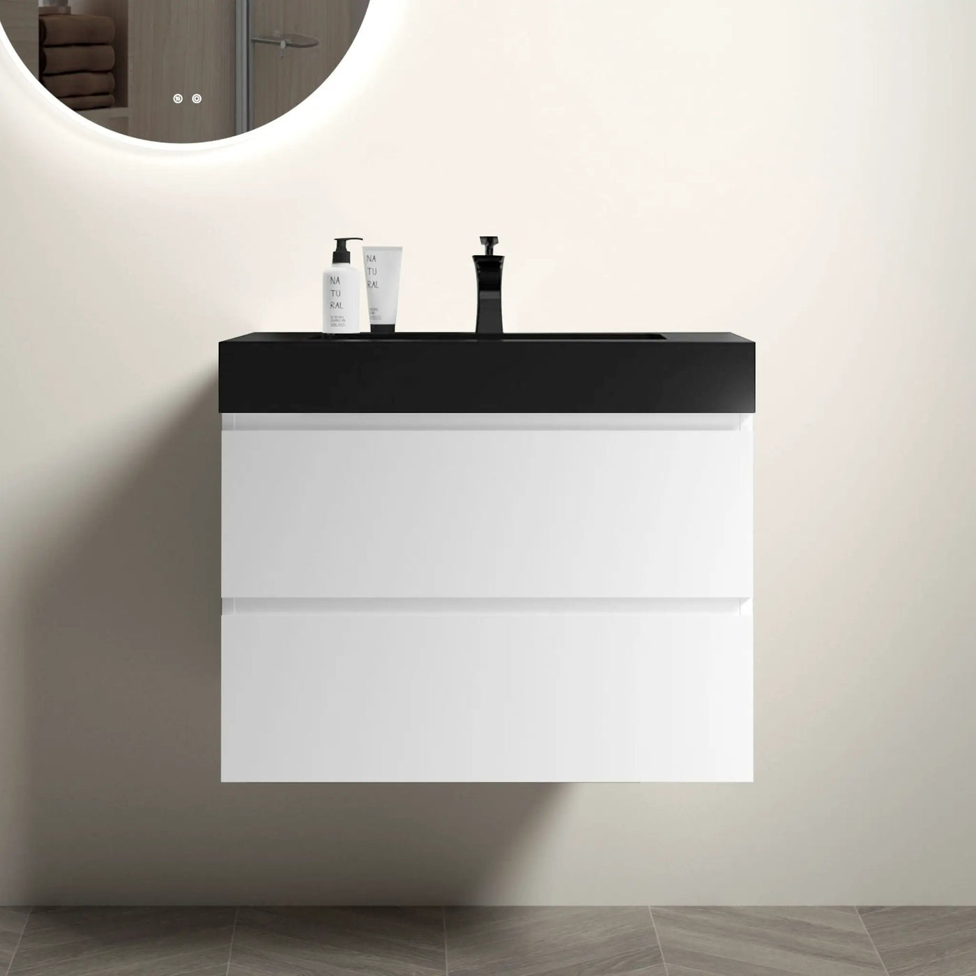 Alice - Bathroom Vanity With Large Storage, Sink, Wall Mounted by Unique Piece Furniture