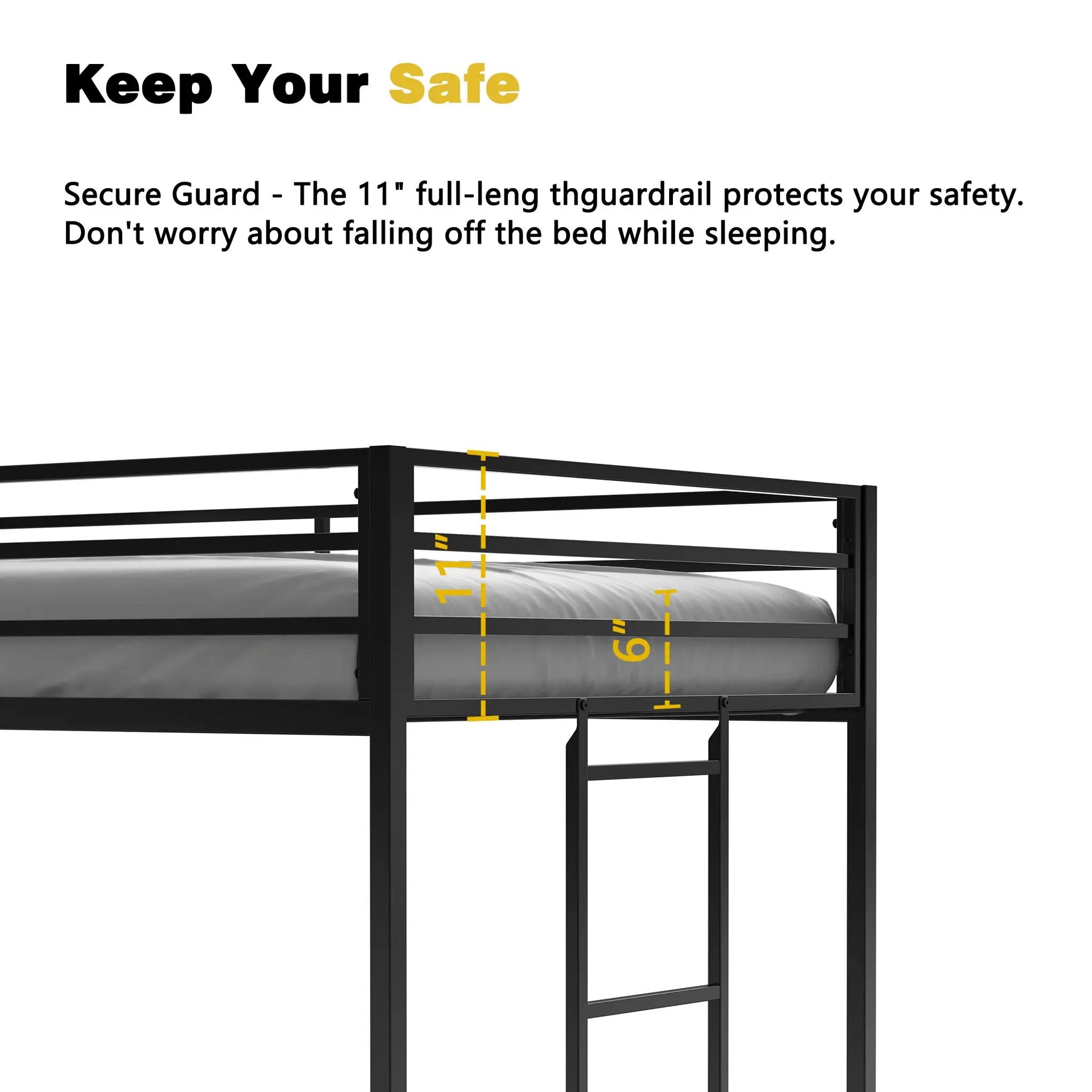 Adam - Twin Loft Bunk - Black by Unique Piece Furniture