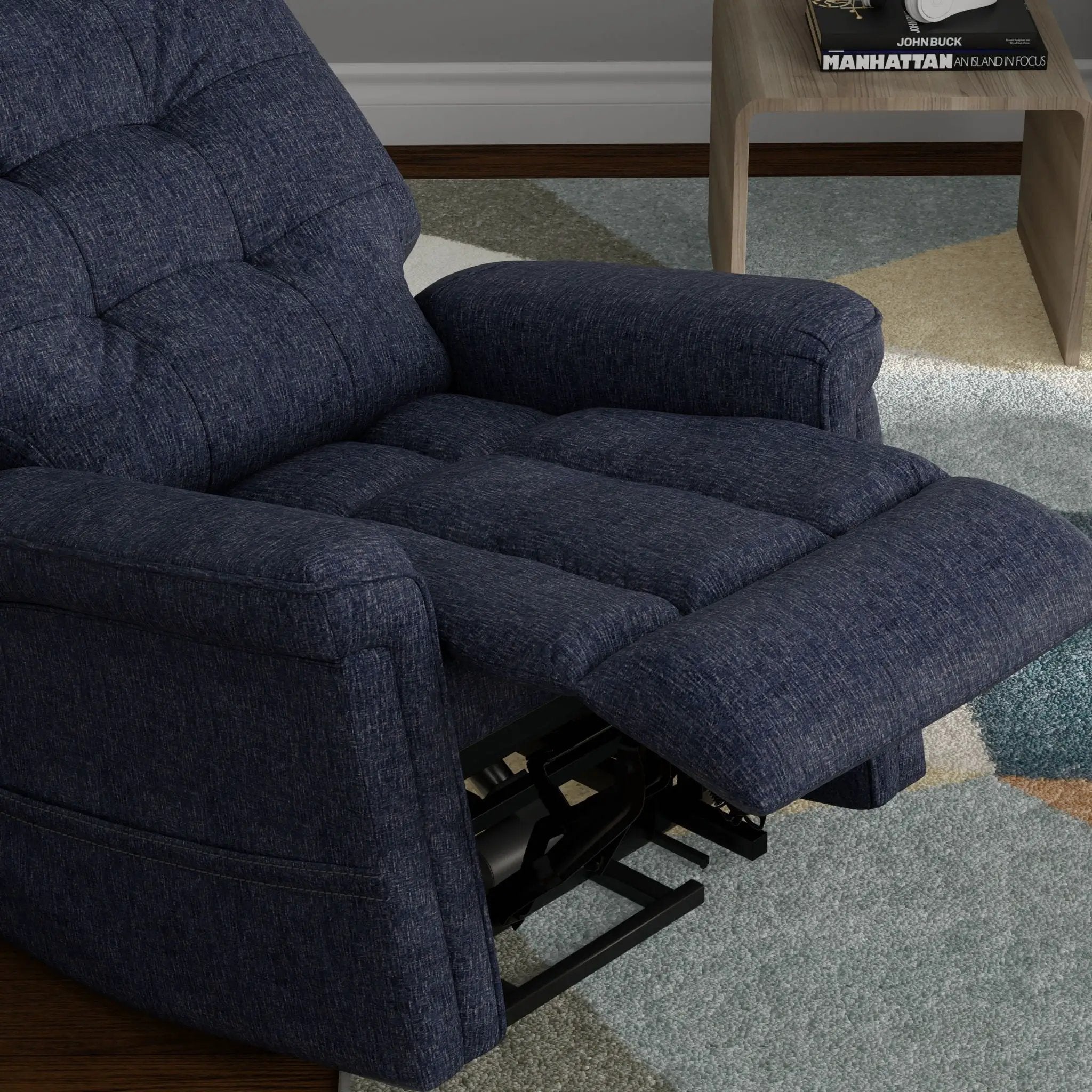 Velour - Power Lift Chair - Blue
