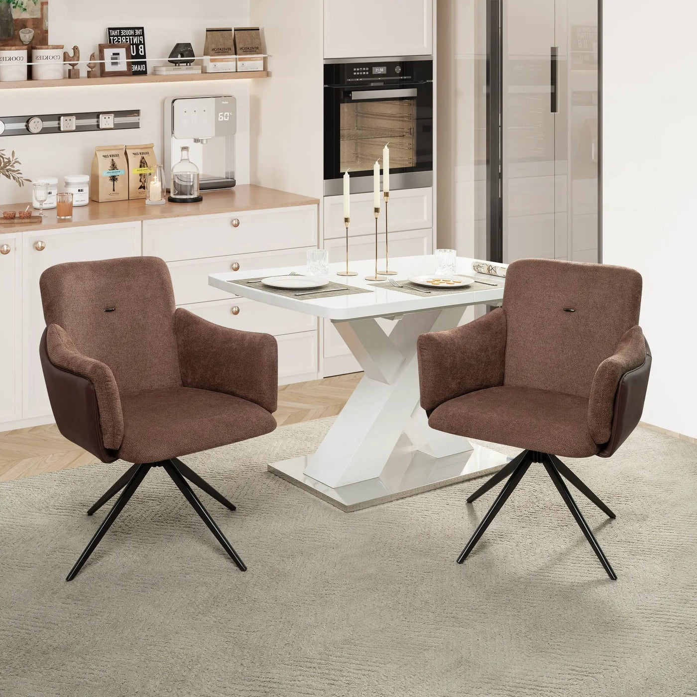 Swivel Home Office Desk Chairs With Arm (Set of 2) by Unique Piece Furniture