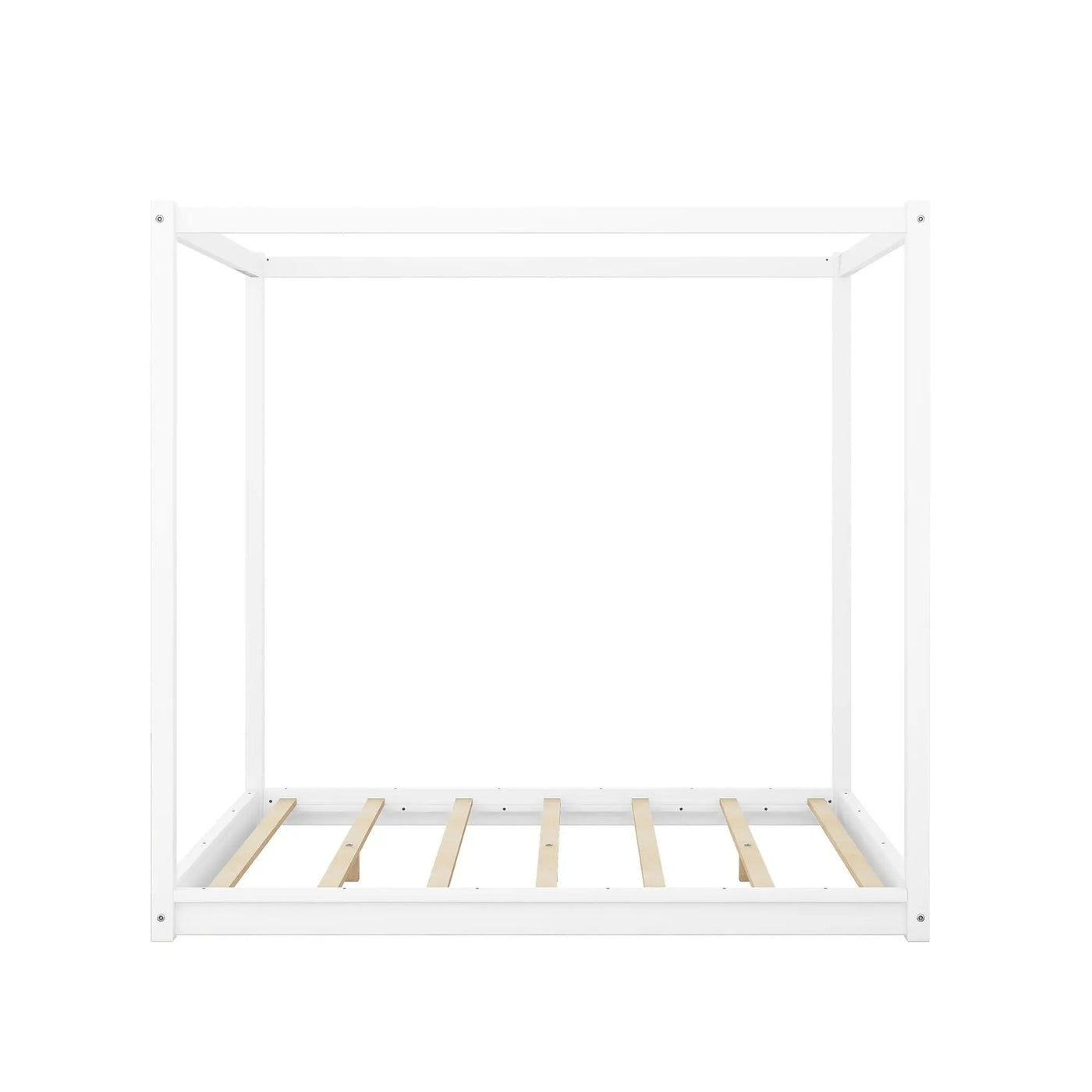 Wood Canopy Platform Bed With Support Legs And Airflow Slats by HouseOfZazla
