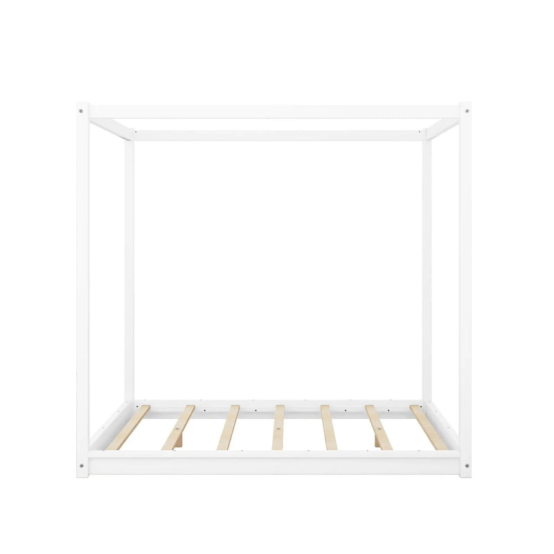 Wood Canopy Platform Bed With Support Legs And Airflow Slats by Unique Piece Furniture