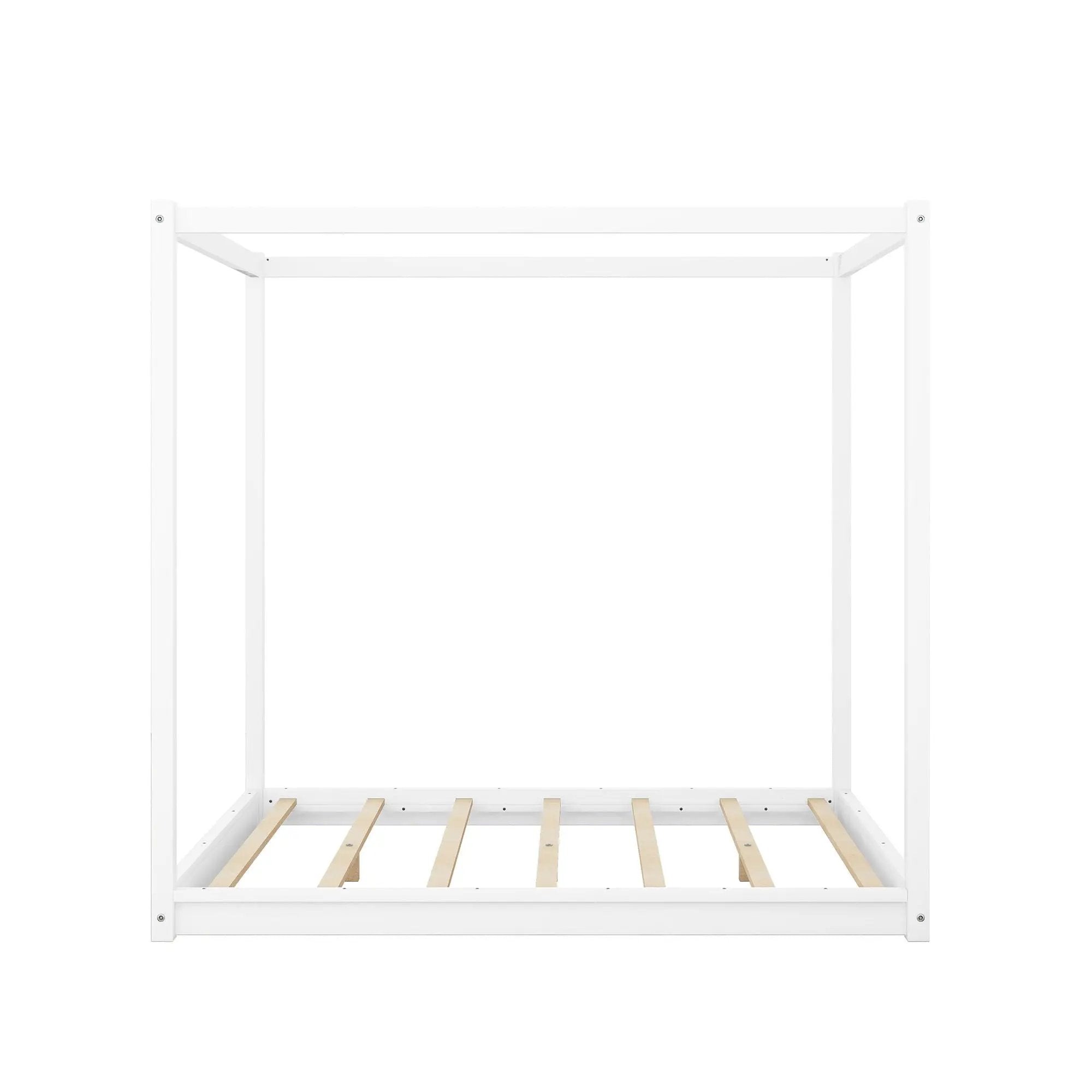 Wood Canopy Platform Bed With Support Legs And Airflow Slats by HouseOfZazla
