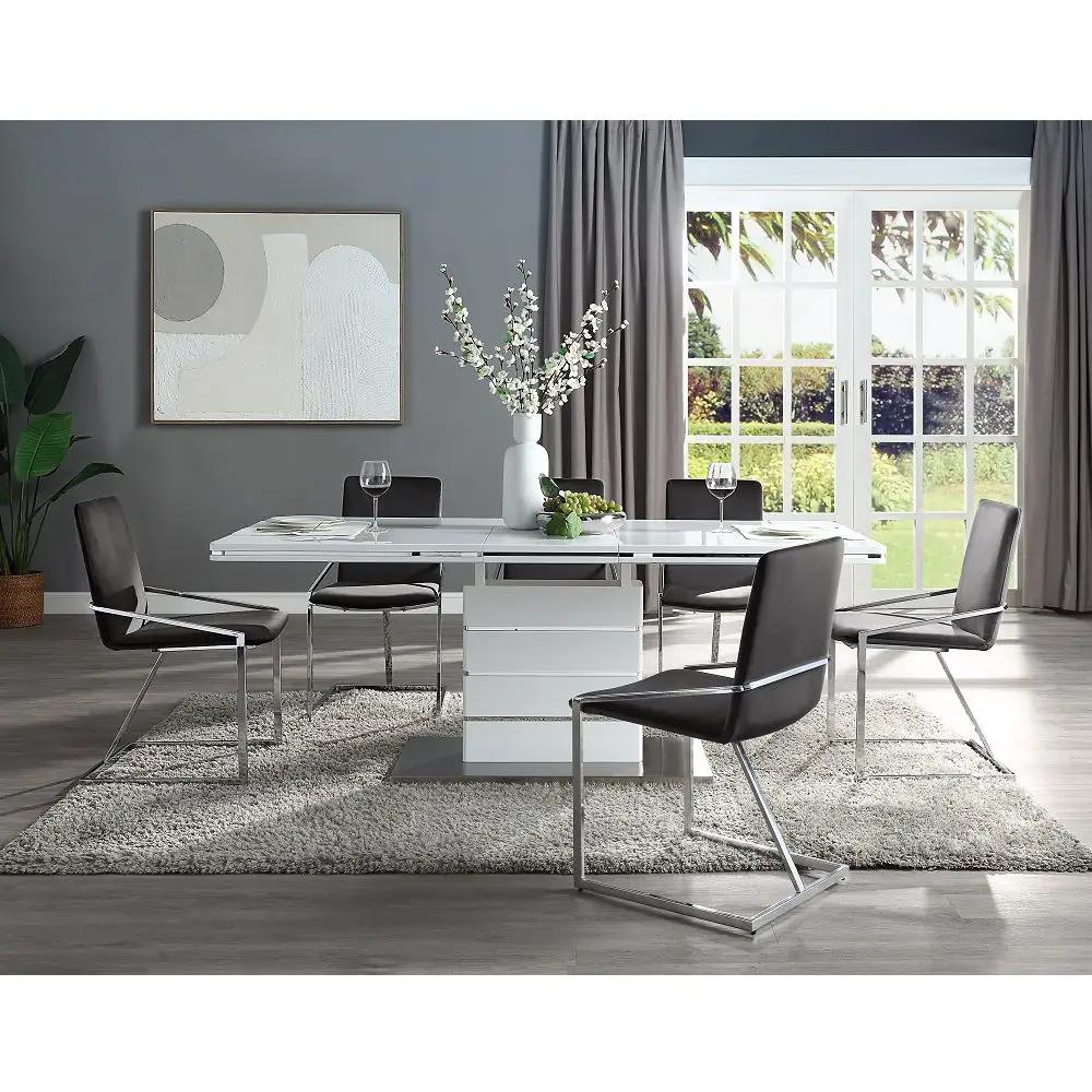 Zlatan - Side Chair (Set of 2) - Gray Velvet & Chrome by Unique Piece Furniture