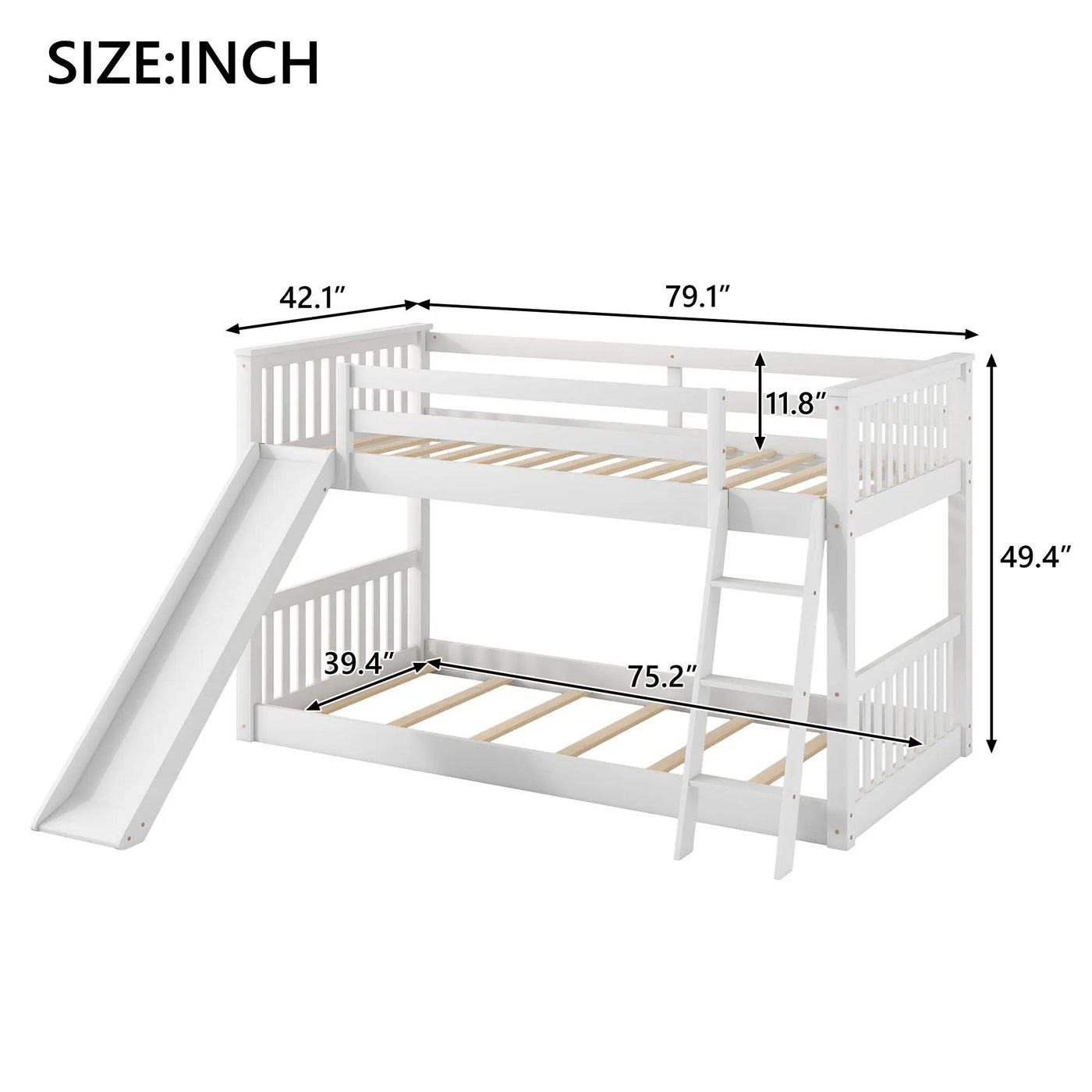 Bunk Bed & Convertible Slide And Ladder by Unique Piece Furniture