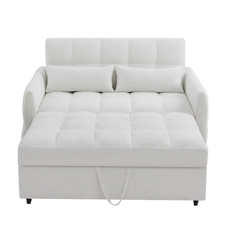 Loveseat Sofa Pull-Out Bed With Adjustable Backrest, 3 USB Ports And 2 Lumbar Pillows For Living Room by HouseOfZazla