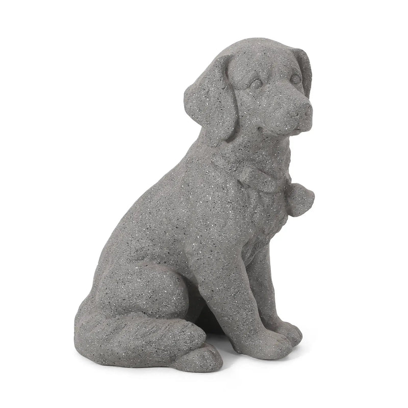 MGO Dog Statue, Outdoor Stone Gray by HouseOfZazla