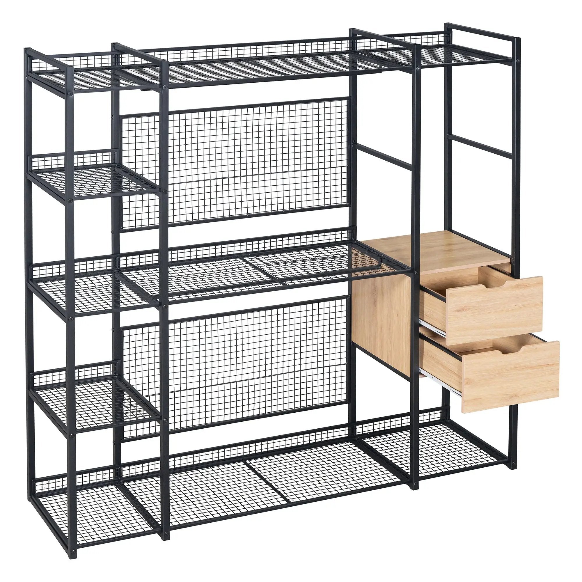 Open Style Wardrobe With Hanging Rails, Shelves And Drawers by Unique Piece Furniture