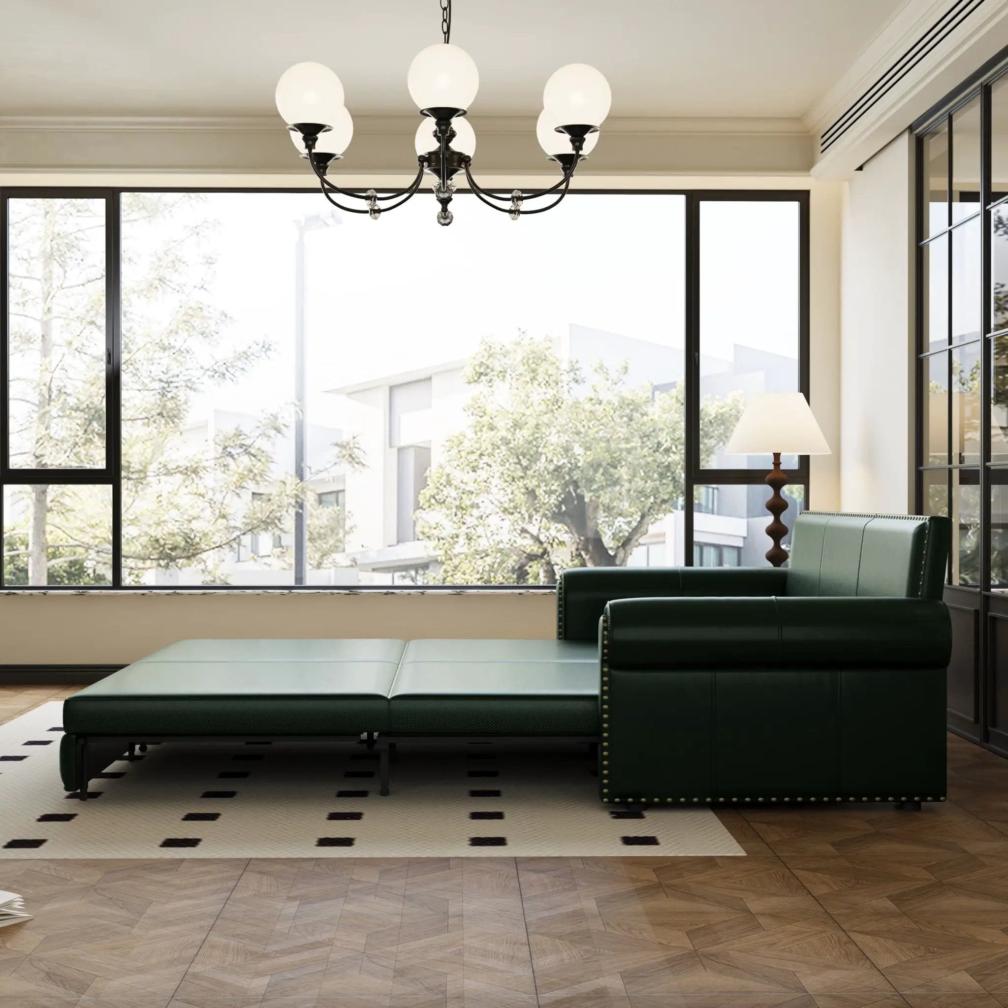 3 In 1 Convertible Sleeper Sofa With Nailhead Trim & Rolled Arm by HouseOfZazla