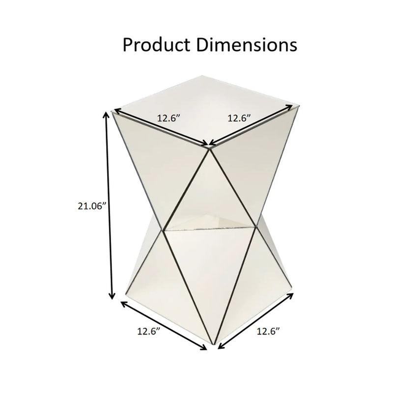 Champagne Mirrored Geometric Side Table by HouseOfZazla