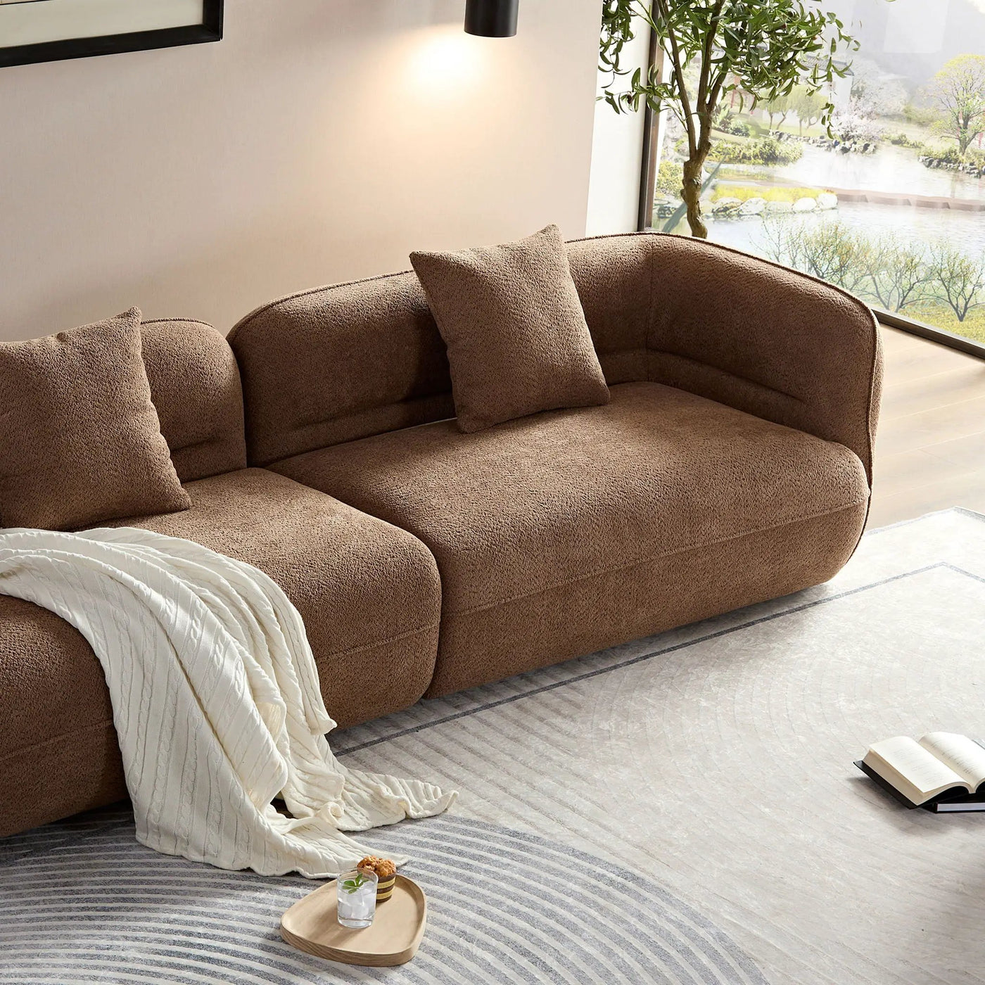 Sectional Sofa With Durable Fabric, Solid Wood Frame, And High Density Sponge Fill by HouseOfZazla