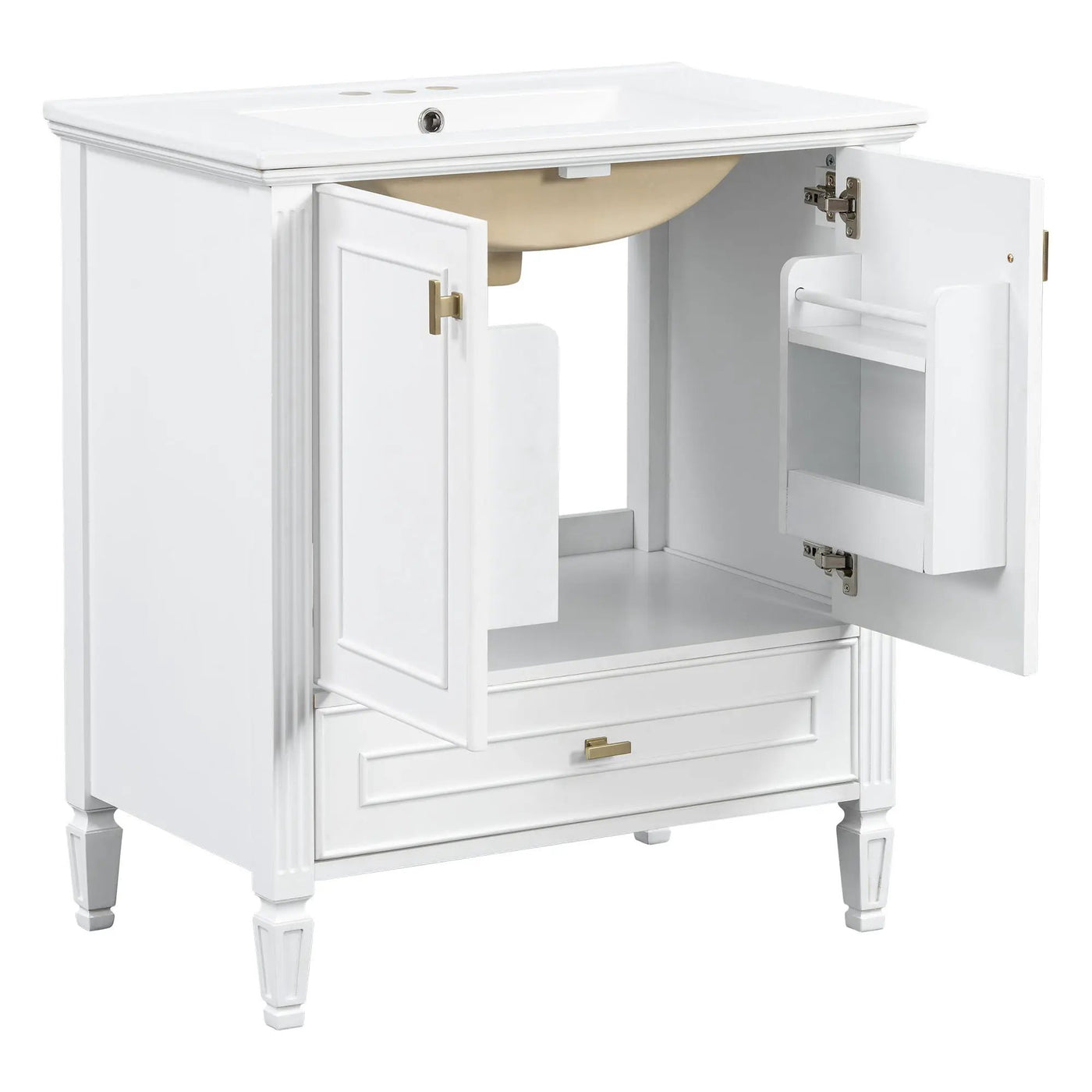 Freestanding Vanity With 1 Drawer & 2 Soft Close Doors With Door Mounted Storage by HouseOfZazla