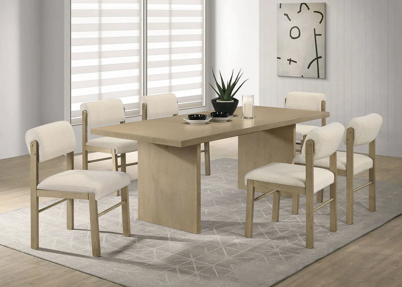 Decker 7-piece 82-inch Rectangular Dining Set Cream and Natural Oak by Unique Piece Furniture
