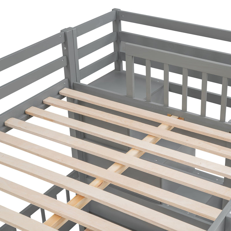 Bunk Bed With Desk, Drawers And Shelves